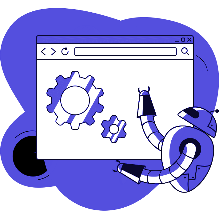 robot working gears graphic